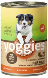 Yoggies Jelení konzerva s pohankou a brusinkami pro psy
