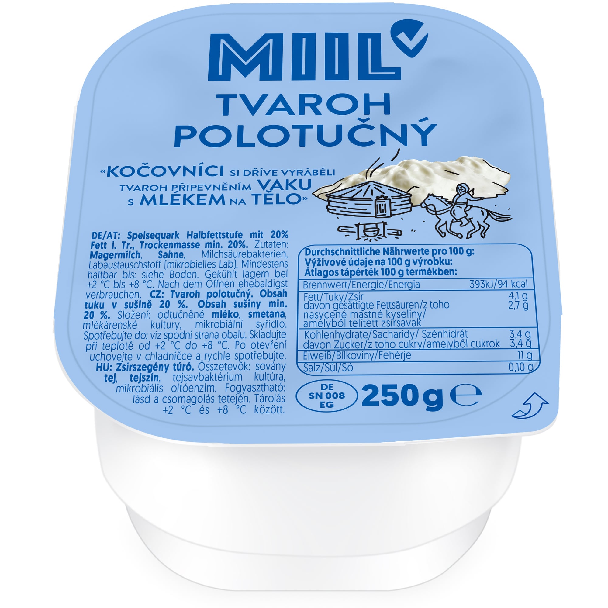 Miil Tvaroh polotučný