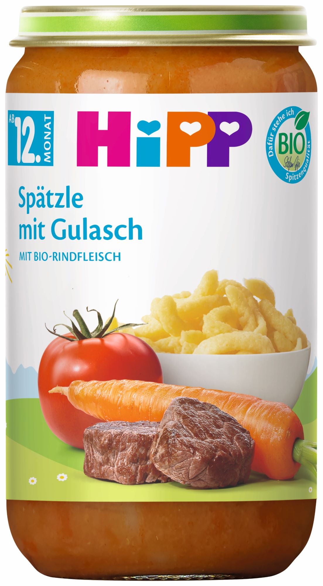 HiPP BIO Špecle a guláš a hovězí maso