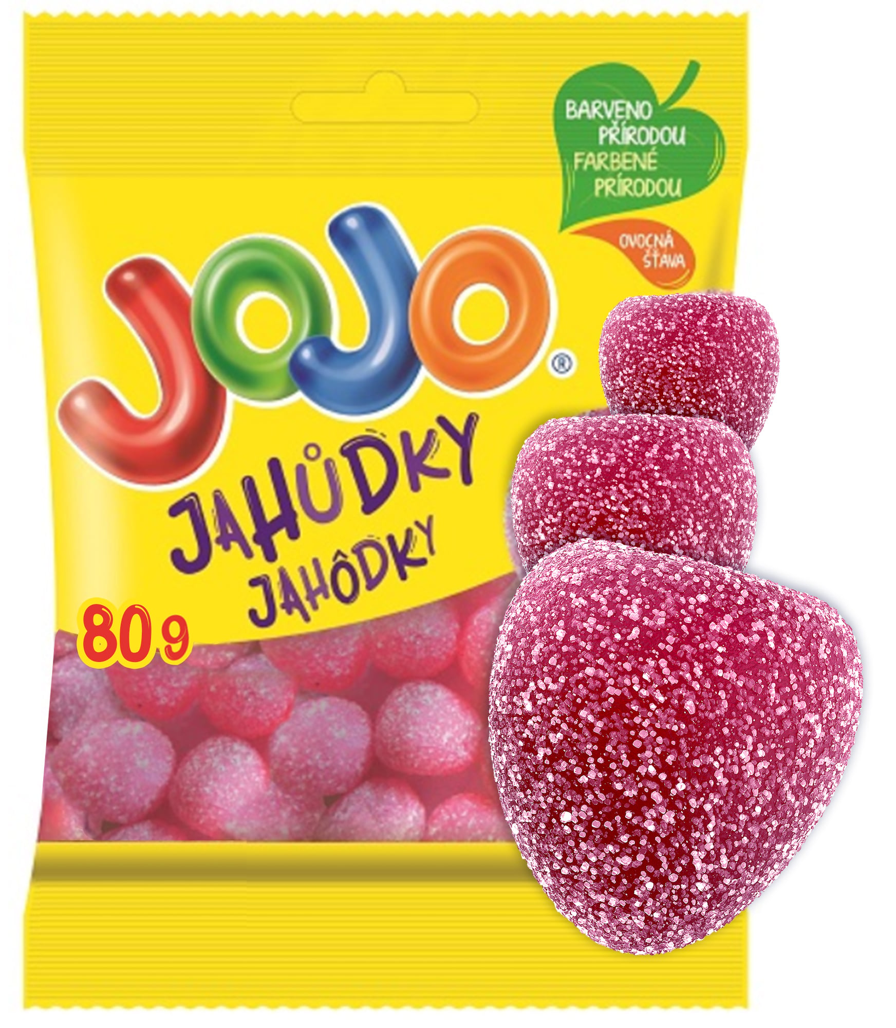 Jojo Jahůdky želé bonbóny s jahodovou příchutí