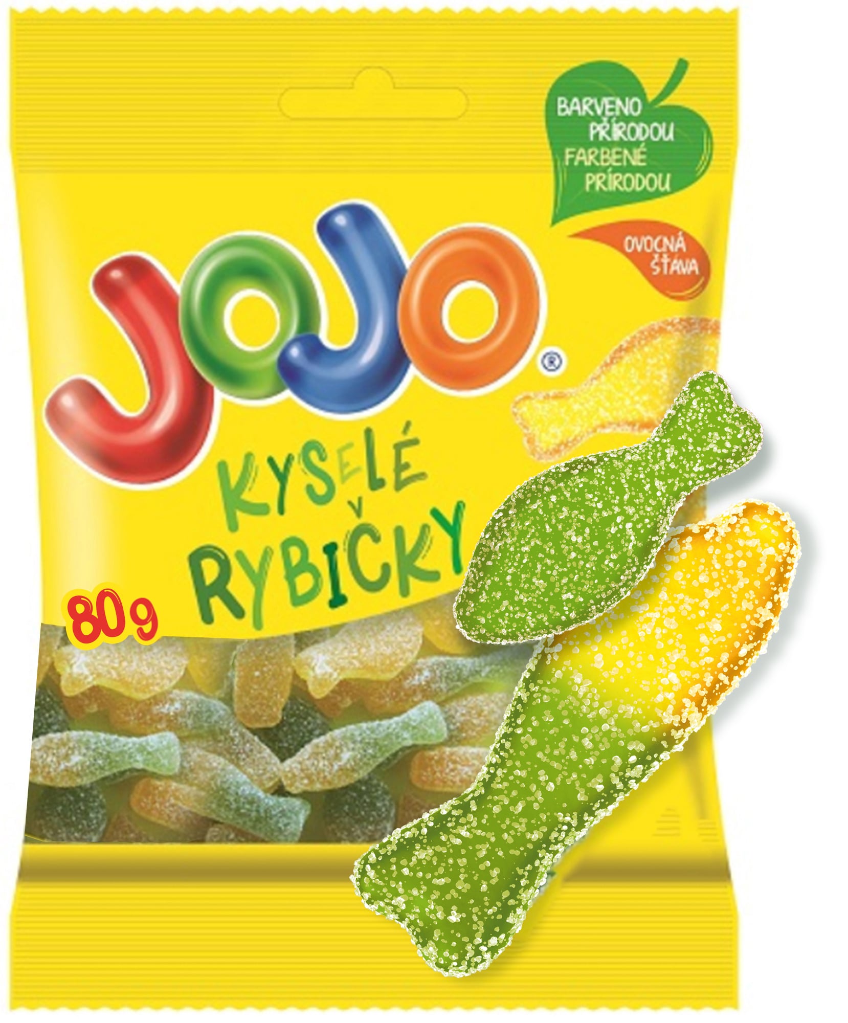 Jojo Kyselé rybičky želé bonbóny s ovocnými příchutěmi