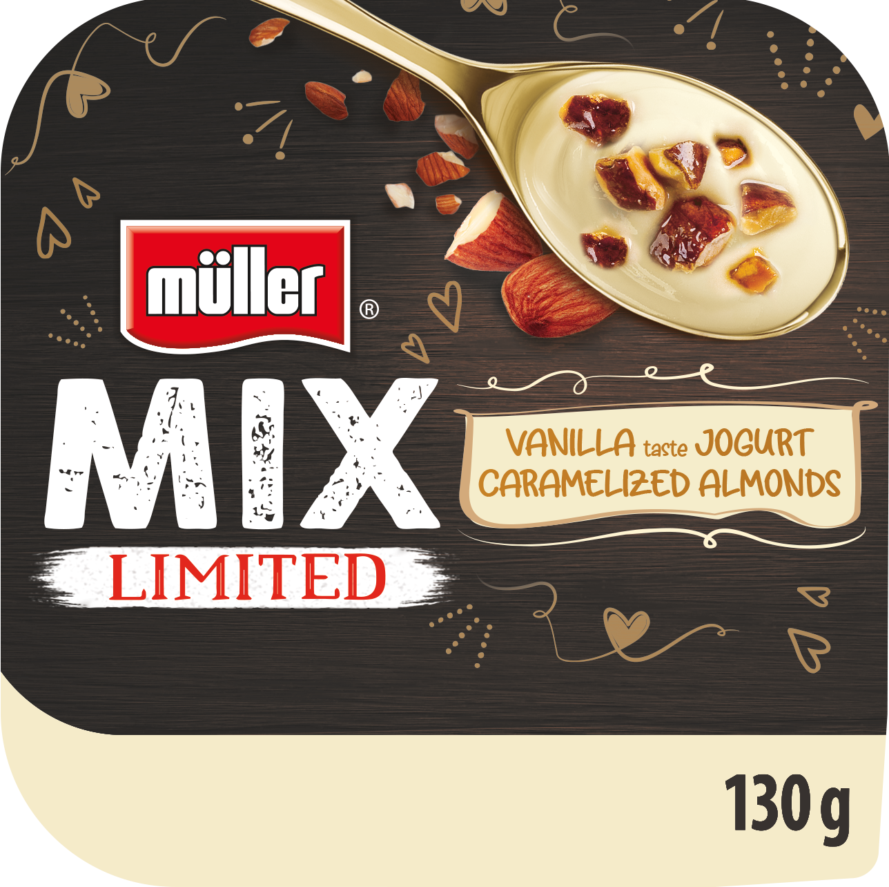 Müller Mix Jogurt s karamelizovanými mandlemi