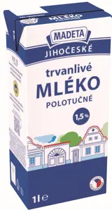 Madeta Jihočeské trvanlivé polotučné mléko 1,5%