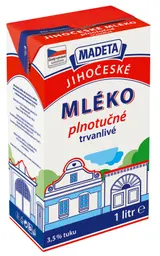 Madeta Jihočeské mléko trvanlivé plnotučné 3,5%
