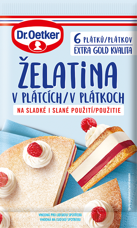 Dr.Oetker Želatina v plátcích 6 ks