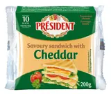 Président Cheddar sýr toast plátky