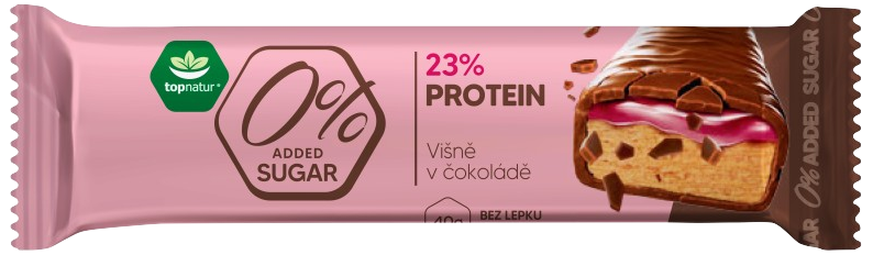 Topnatur Proteinová tyčinka s višňovou příchutí a krémem v čokoládě