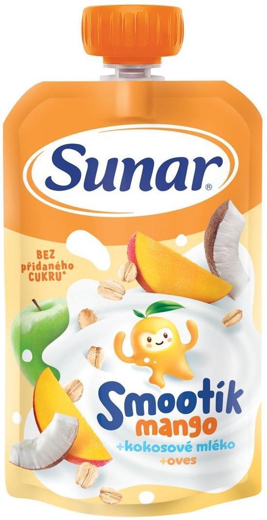 Sunar Smootík dětská kapsička mango, kokosové mléko a ovesné vločky