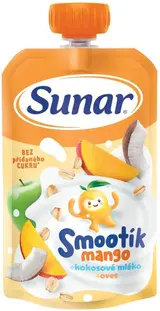 Sunar Smootík dětská kapsička mango, kokosové mléko a ovesné vločky