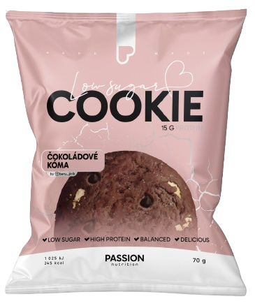 Passion Nutrition Proteinová cookie bez lepku s kakaem, čokoládou a lískovými ořechy