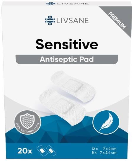 LIVSANE Náplasti Sensitive-proužky 20ks