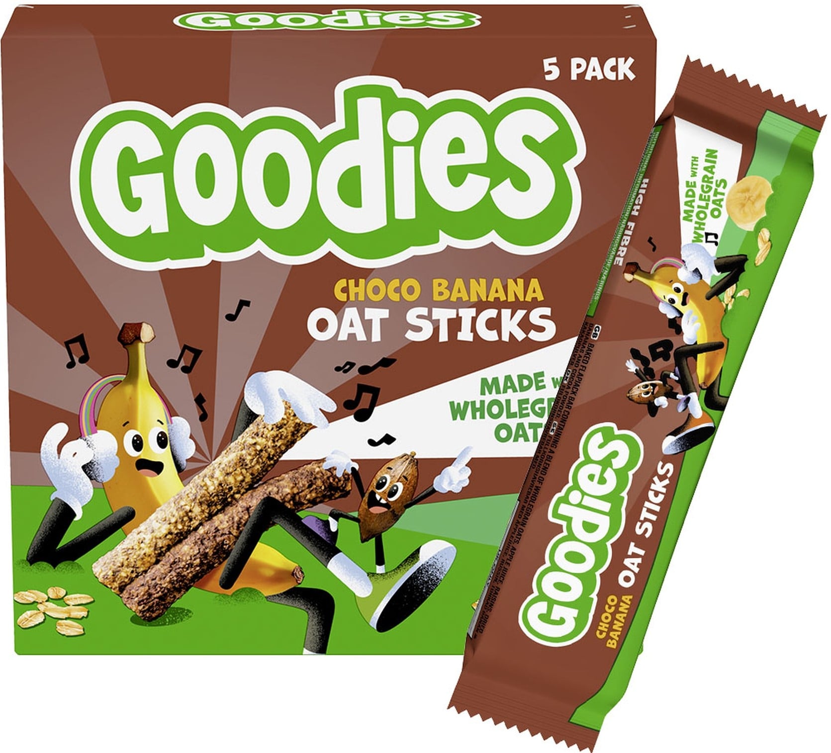 Goodies Ovesné tyčinky kakao a banán (5×23 g)