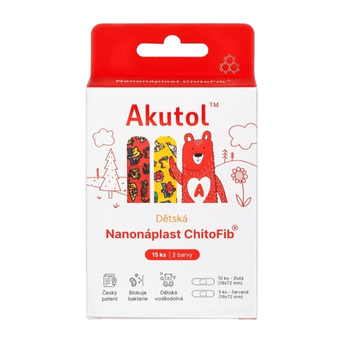 AKUTOL Nanonáplast ChitoFib Dětské balení 15ks