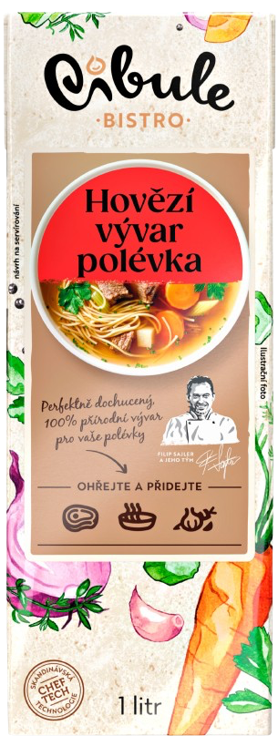 Cibule Bistro Hovězí vývar jako polévka