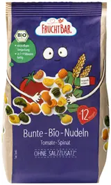 FruchtBar BIO Těstoviny s příchutí rajčat a špenátu