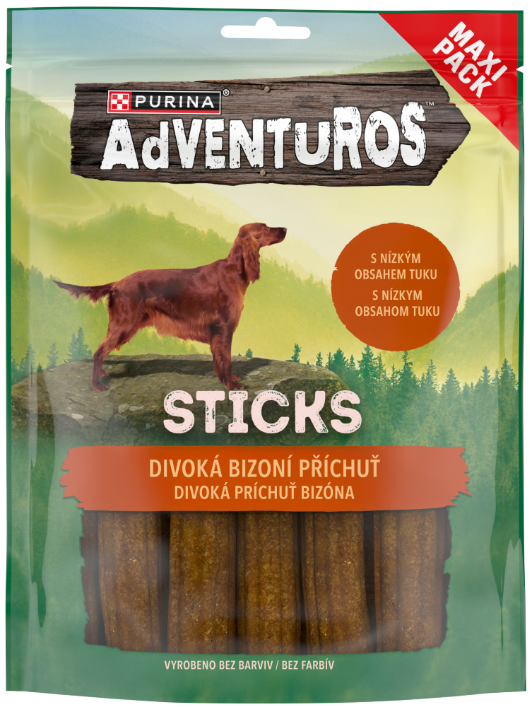 Purina Adventuros Sticks pamlsky pro psy bizon