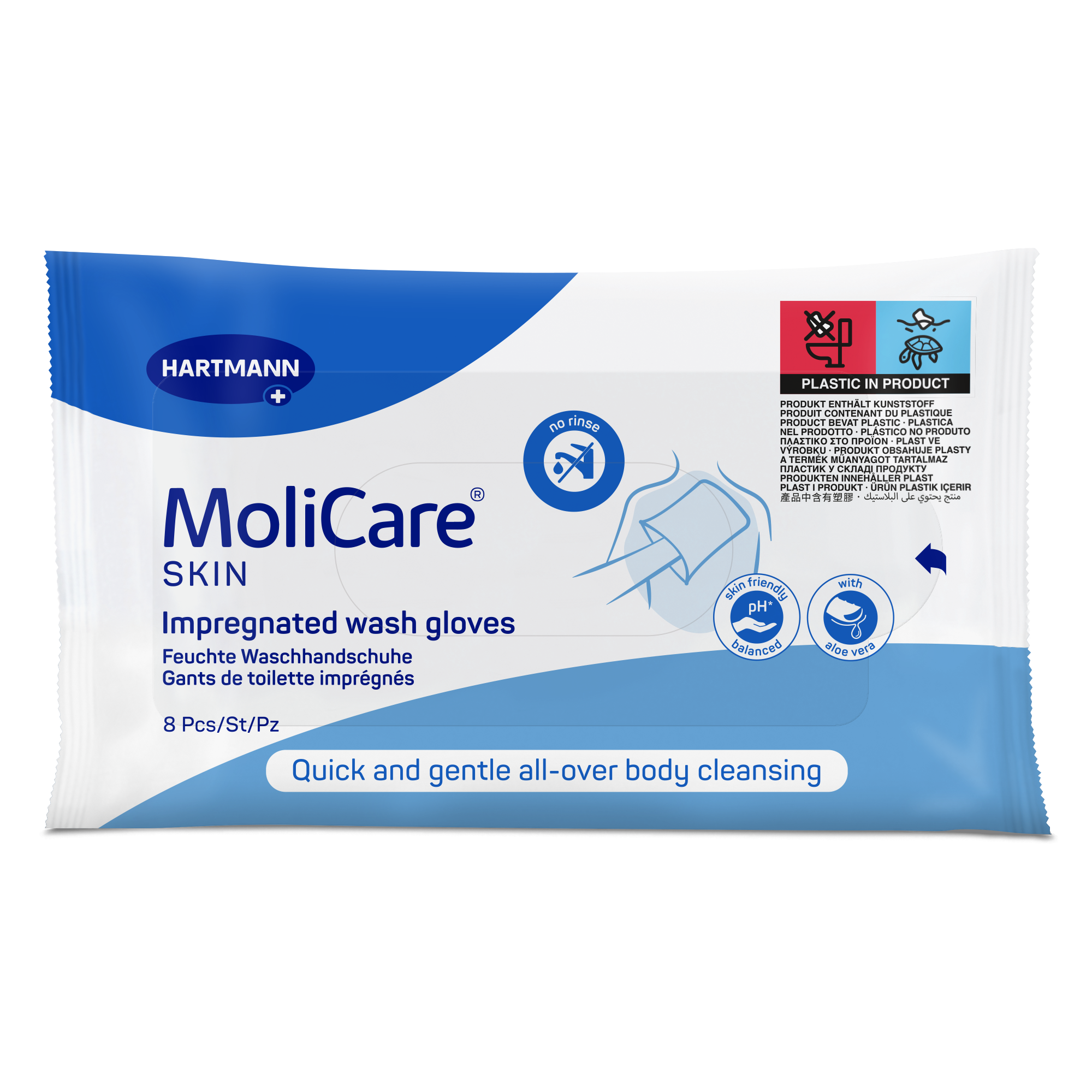 MoliCare Skin Napuštěné mycí žínky 8ks