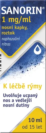 SANORIN 1MG/ML Nosní kapky, roztok 1X10ML