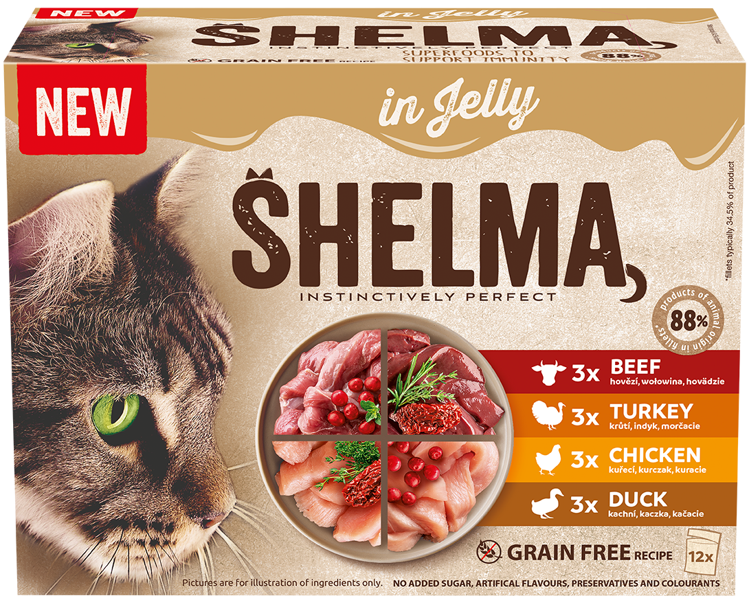 Shelma Sada kapsiček v želé pro kočky 12×85 g