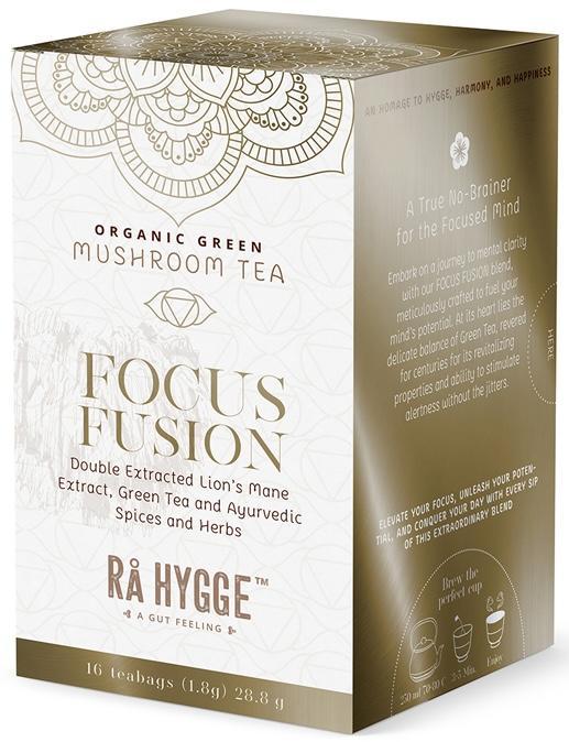 Rå Hygge BIO Focus Fusion zelený čaj s Lion´s mane