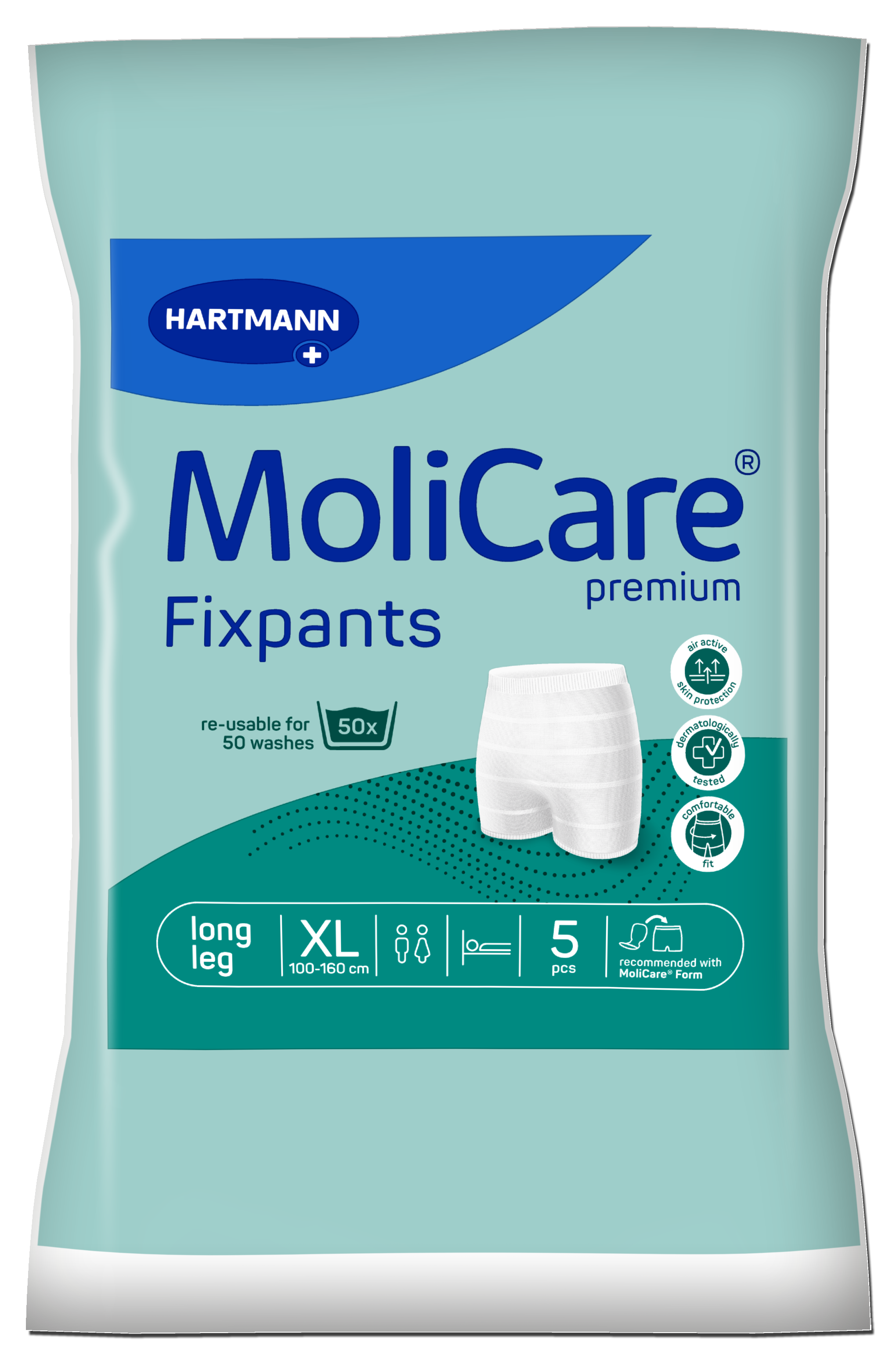 FIXAČNÍ KALHOTKY MOLICARE PREMIUM FIXPANTS XL OBVOD BOKŮ 100-160CM,5KS