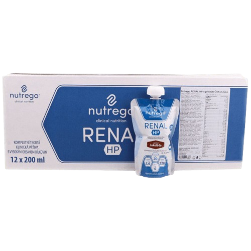 NUTREGO RENAL HP S PŘÍCHUTÍ ČOKOLÁDA perorální roztok 12X200ML