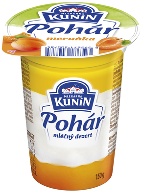 Mlékárna Kunín Pohár mléčný dezert s meruňkovou příchutí