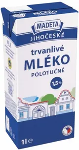 Madeta Jihočeské mléko polotučné trvanlivé (1,5%)