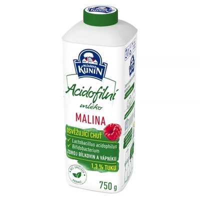 Mlékárna Kunín Acidofilní mléko Malina