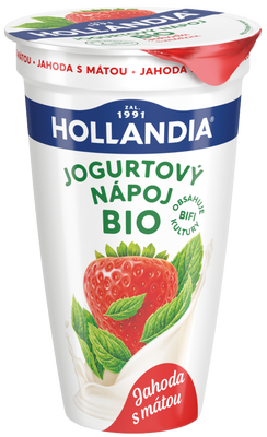 Hollandia Jogurtový nápoj BIO jahoda s mátou