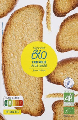 Monoprix Biologique BIO Celozrnný toastový chléb