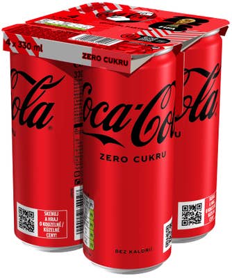 Coca-Cola zero multipack, plech 4x330ml