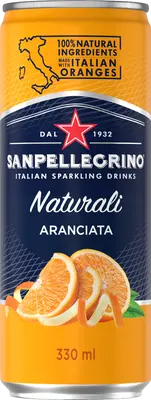 San Pellegrino Aranciata pomeranč, plech
