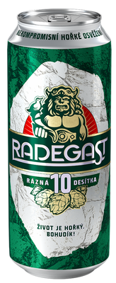 Radegast Rázná 10, světlý výčepní, plech
