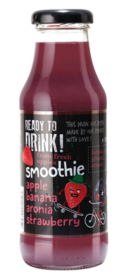 Ready to drink! Smoothie Jablko, banán, aronie, jahoda