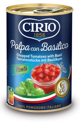 Cirio Rajčata loupaná krájená s bazalkou
