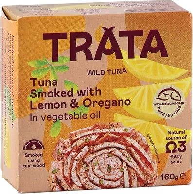 Trata Tuňák uzený v rostlinném oleji citron-oregano