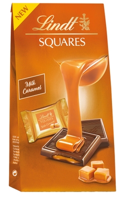 Lindt Squares bonboniéra mléčná čokoláda s karamelovou náplní