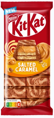 Nestlé KitKat Tabulka Slaný karamel s mléčnou čokoládou a bílou polevou
