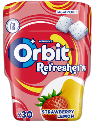 Orbit Refreshers žvýkačky bez cukru, Jahoda a citron