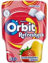 Orbit Refreshers žvýkačky bez cukru, Jahoda a citron