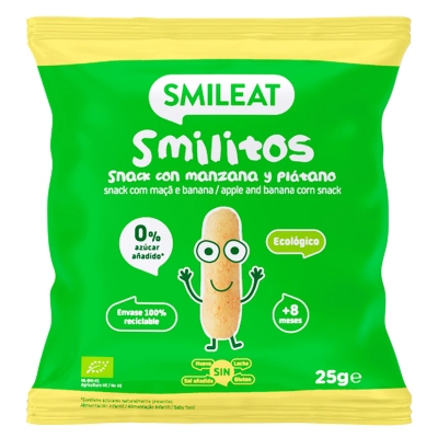 Smileat BIO Kukuřičné křupky jablko & banán s extra panenským olivovým olejem