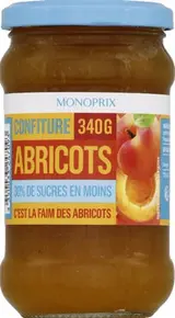 Monoprix Extra meruňkový džem se sníženým obsahem cukru (*o 30 % méně cukru než tradiční džem)