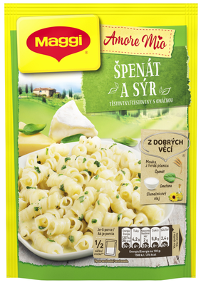 Maggi Amore Mio Špenát a sýr těstoviny s omáčkou sáček