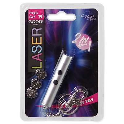 Magic Cat Hračka Magic Cat Laser ukazovátko a baterka 2v1 7cm hračka pro kočky