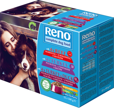 Reno Kompletní krmivo pro dospělé psy mix 12x100g