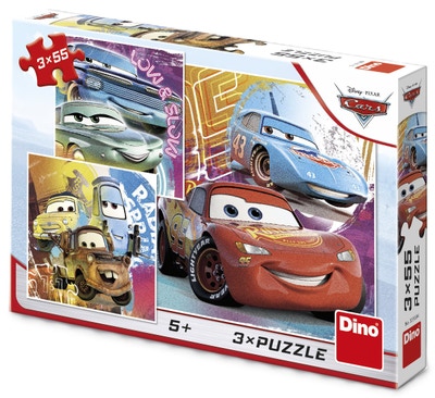 Dino Toys Cars: Kamarádi puzzle, 3x 55 dílků