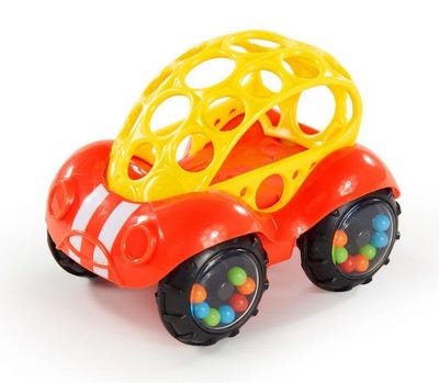 Oball Hračka autíčko Rattle&Roll™, červené 3m+