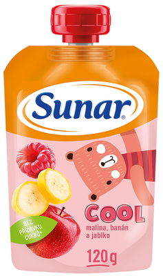 Sunar Cool ovocná kapsička malina, banán, jablko 12m+