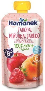 Hamánek 100% ovoce Jahoda, meruňka, jablko